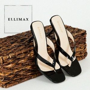 NEW🔥Thong Open Toe Kitten Heeled Flip Flop Sandal